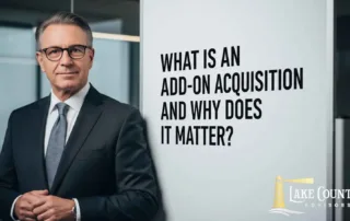 Professional businessman standing in front of a glass wall representing a corporate setting and business advisory context.