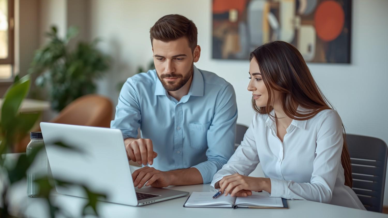 A business broker and HVAC business owner discussing business matters.